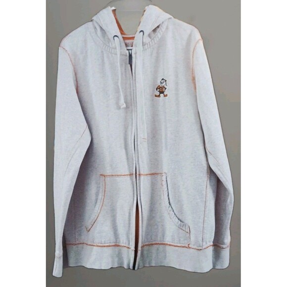 Cleveland Browns Brownie Elf Retro Gray Antigua Full Zip Hoodie Men's Large NFL - Picture 1 of 9